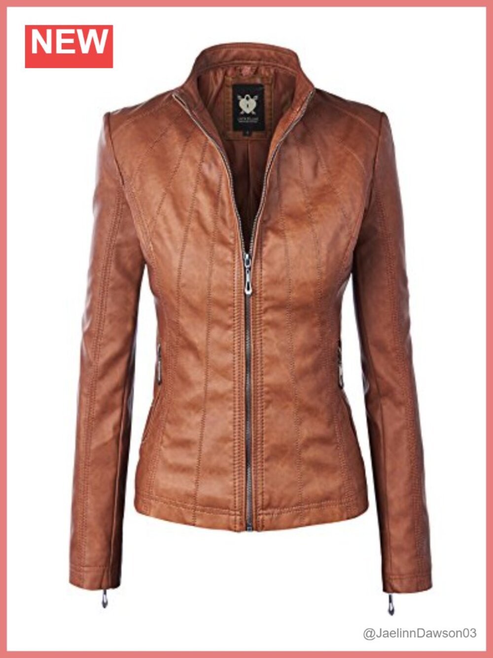 Faux Leather Moto Biker Jacket Coat with Removable Hood